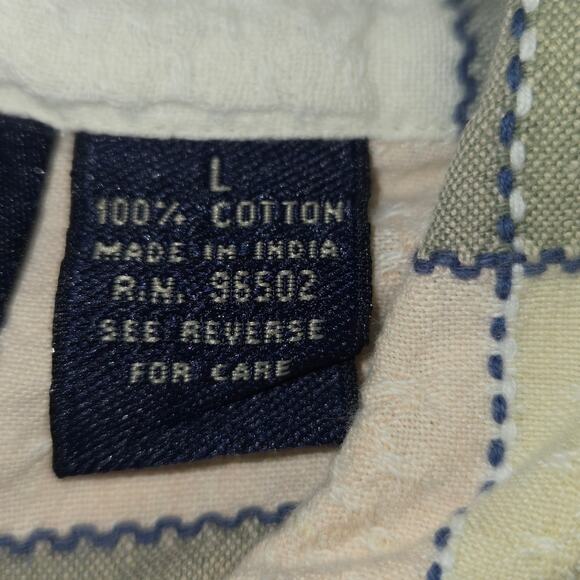 Krazy Kat Womens Large Button Up Top Checked Plaid Green Pocket Outdoors Casual - Picture 9 of 10